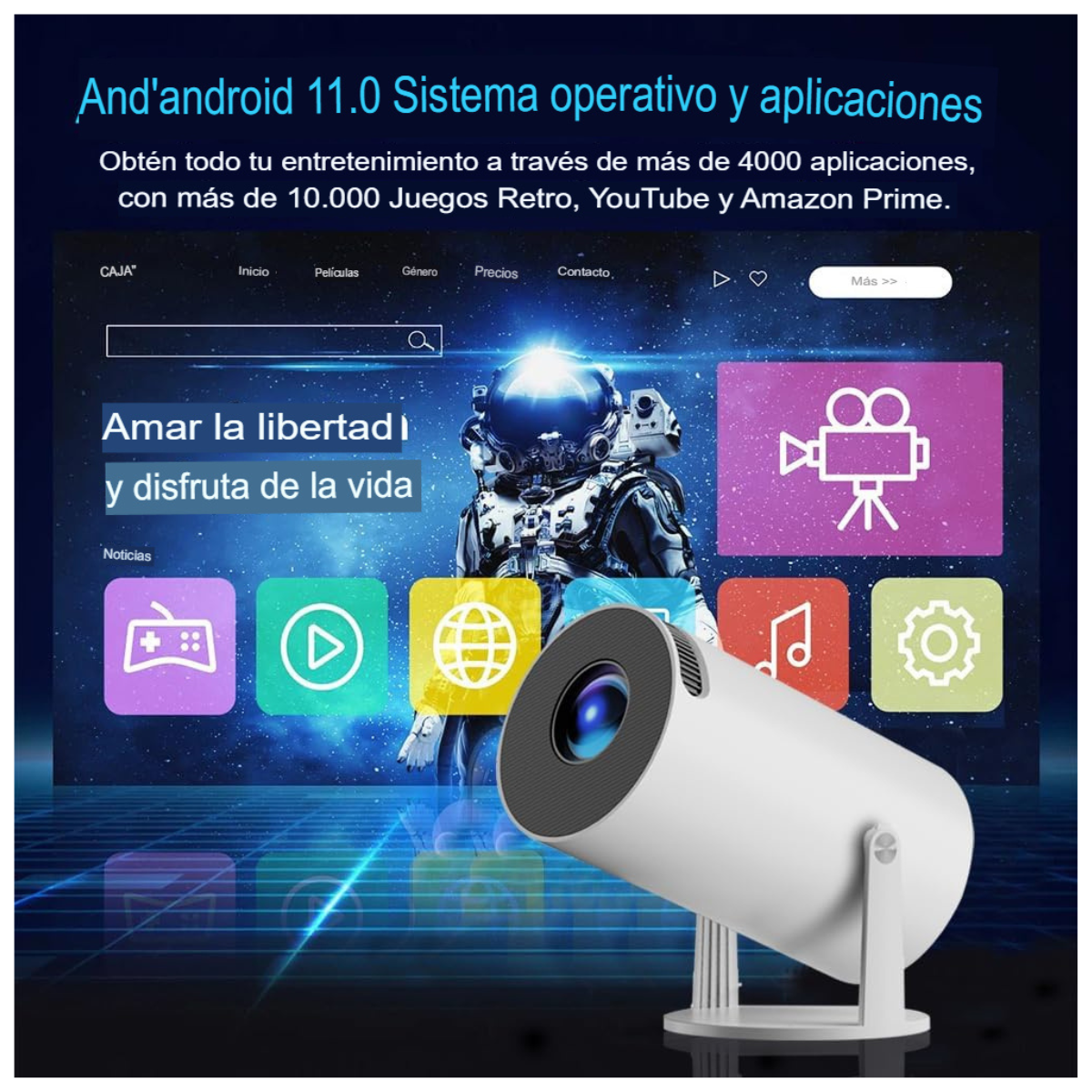 Mini Consola 2 Controles Proyector 4k