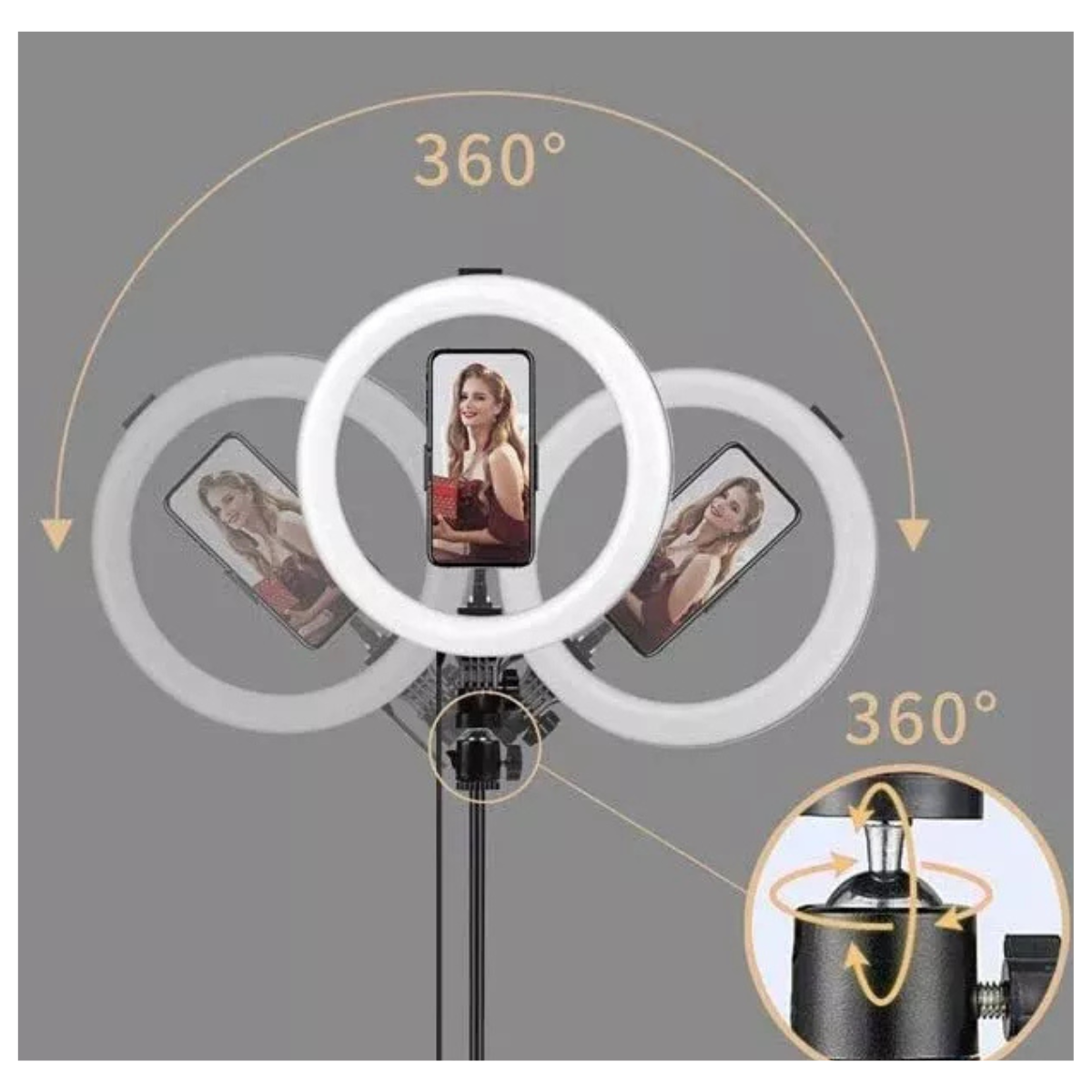 Aro De Luz Led 26 Cm Con Tripode 2.1 M